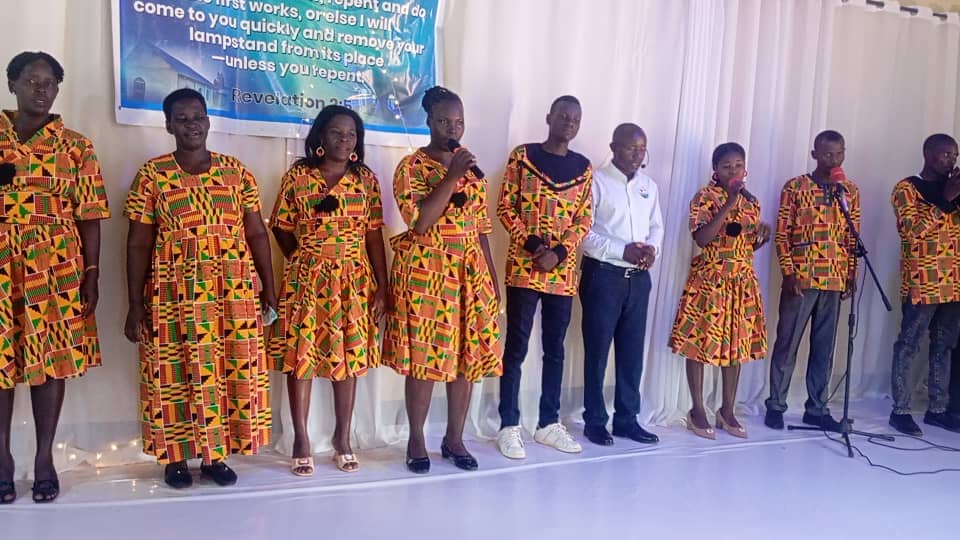 The church choir singing