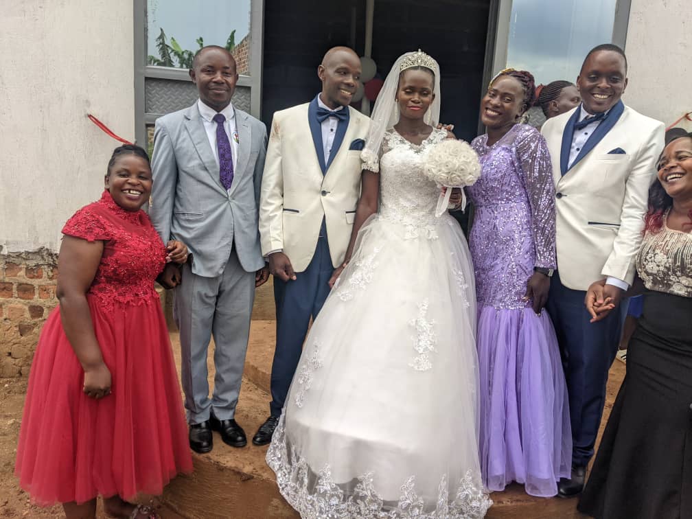 A wedding celebration at the church